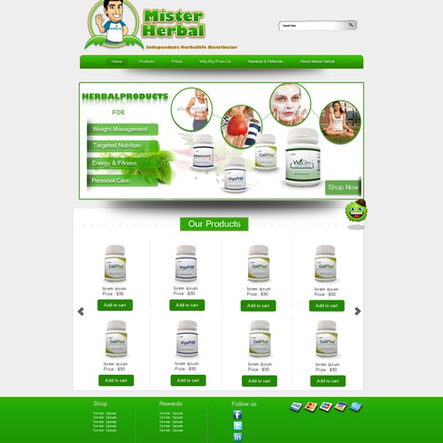 Energy website with the title 'Website Design for Ecommerce Business - Herbal Products Retailer'