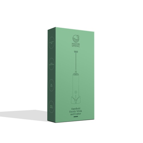 Electronic packaging with the title 'Clean and minimalist'