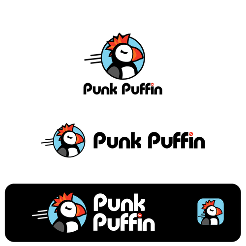 Sketchbook logo with the title 'Playful Logo For Punk Puffin'