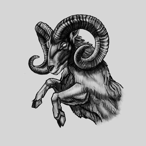Ram design with the title 'Ram Tattoo Concept'