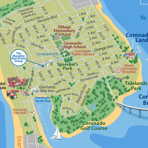 Map design with the title 'Map for real estate advertising'