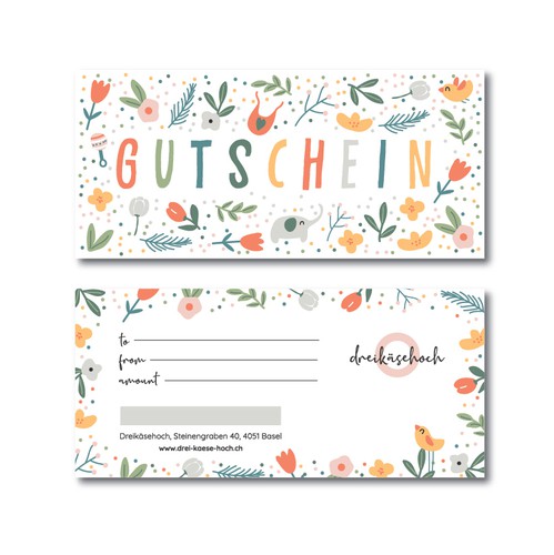 Nursery design with the title 'Gift voucher'