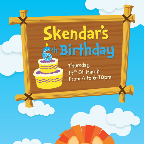 Safari design with the title 'Safari Birthday Invitation'