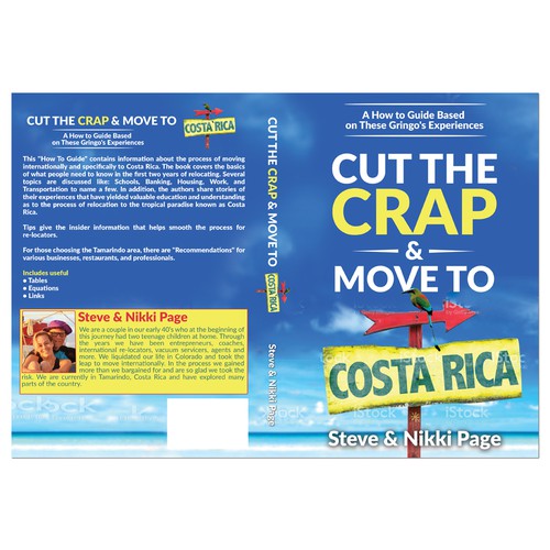 Education book cover with the title 'Costa Rican relocation guide needs an eye catching cover'