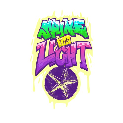 Hip hop t-shirt with the title 'Shine the Light Graffiti Lettering'