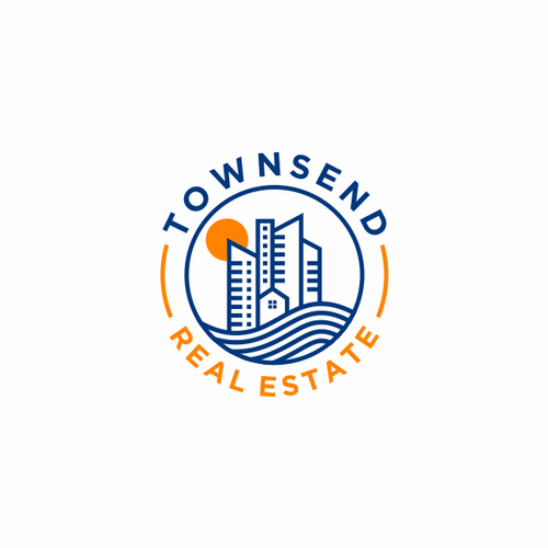 Residential logo with the title 'City Line Logo Design, TOWNSEND REAL ESTATE'