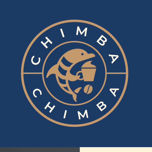 Emblem logo with the title 'Chimba is a high end coffee shop and bakery. I theme is very New England /Hamptons vibe. A more high end Starbucks.'