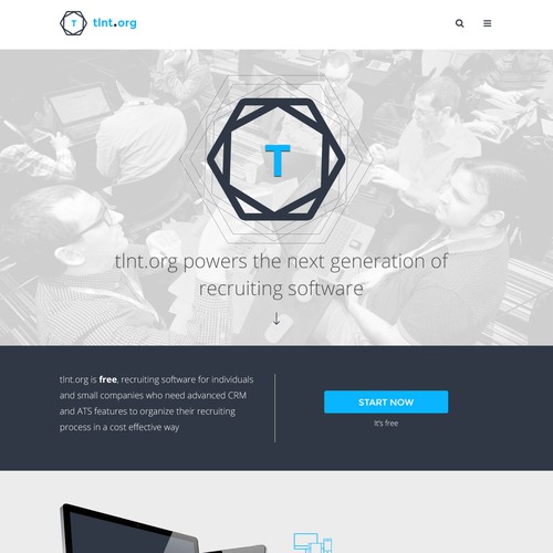 Corporate website with the title 'Design the UI for our new web application join our team'