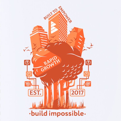 Skyline design with the title 'Build Impossible'