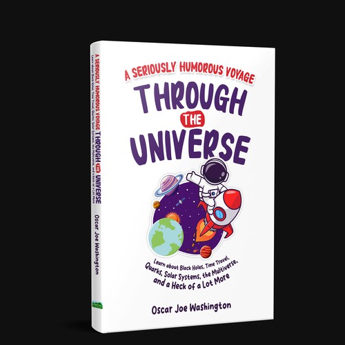 Comedy book cover with the title 'A Seriously Humorous Voyage... - Comedic Sci-Fi Cover'