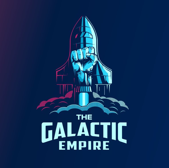 Rocket logo with the title 'Spaceship Logo for The Galactic Empire'