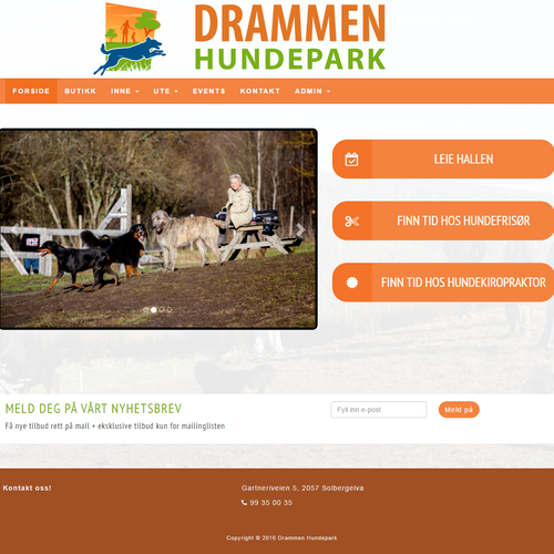 Bootstrap website with the title 'A website for a dog park'