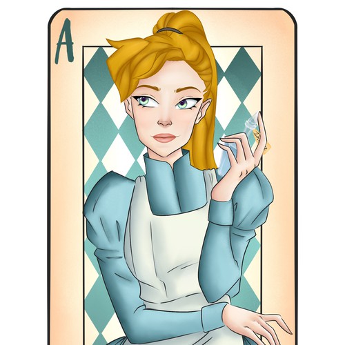 Alice in Wonderland design with the title 'Alice´s Card'
