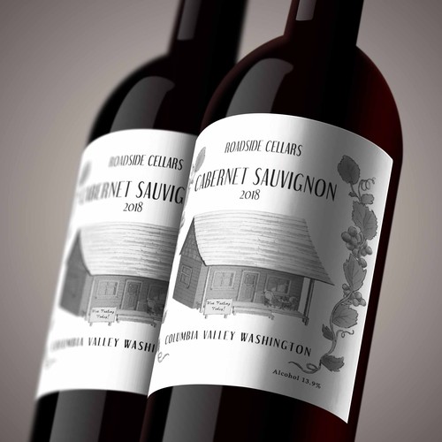 Grape label with the title 'Wine Bottle Label Design Mockup.'