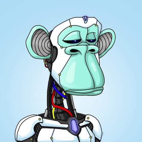 Cyborg design with the title 'Cyborg Ape NFT'