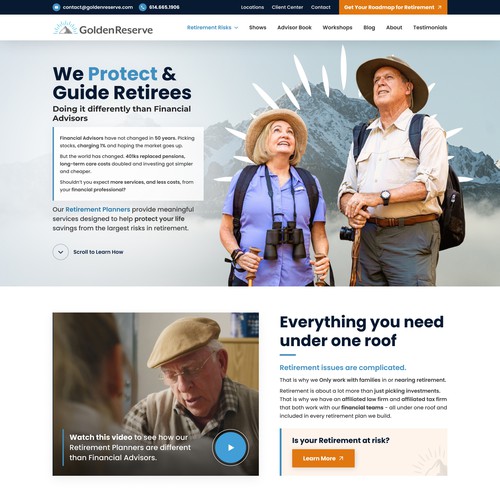 Retirement design with the title 'Website Redesign for  Retirement Planning firm'