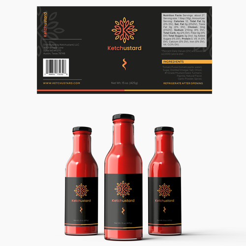 Sauce label with the title 'Label design for sauce'