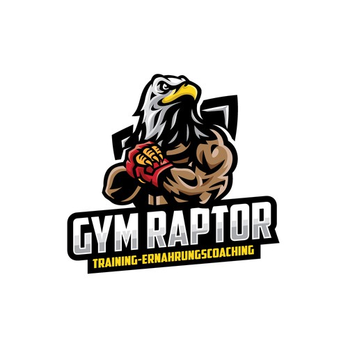 Bodybuilding design with the title 'GYM RAPTOR logo'
