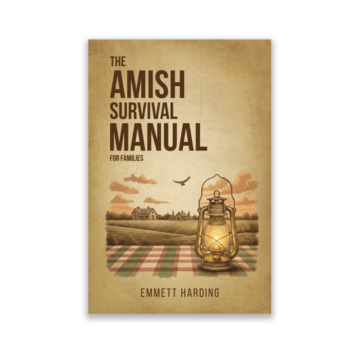 Classic book cover with the title 'The Amish Survival Manual – Book Cover Design'