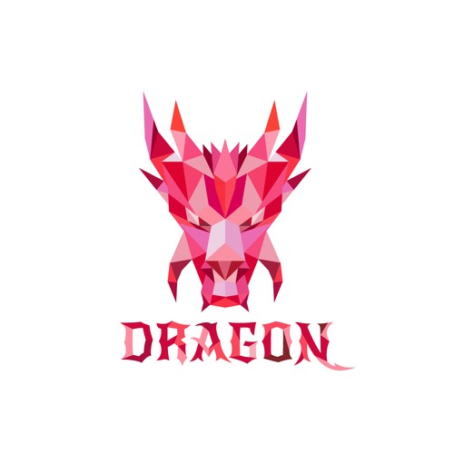Low poly logo with the title 'Dragon'