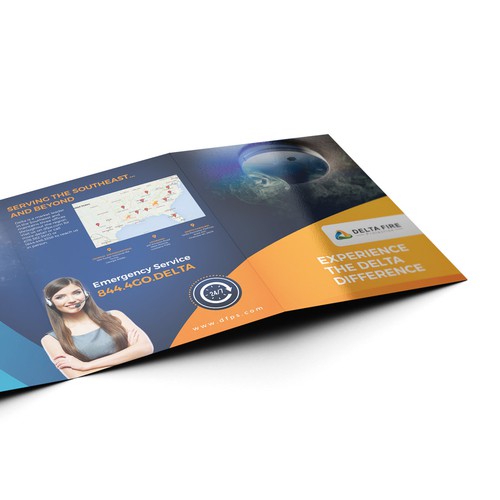 Protection design with the title 'Brochure for  fire protection company'