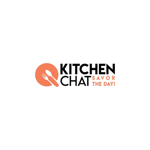 Fork logo with the title 'Logo Kitchen Chat'