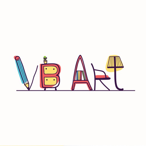 Illustration brand with the title 'Hand-drawn colorful logo'