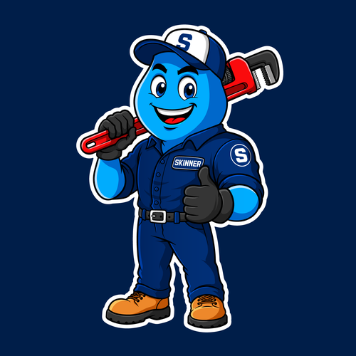 Utility logo with the title 'Logo Mascot SKINNER '