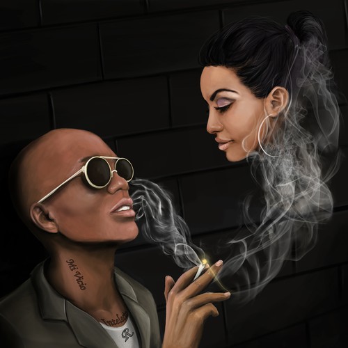 Love artwork with the title 'Illustration for song Mi Vicio'