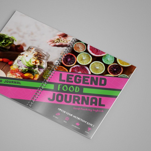 Icon packaging with the title 'Cover For Food Journal'