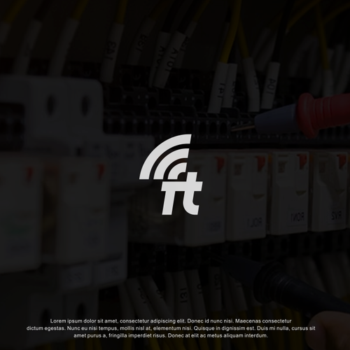 Network brand with the title 'FarquharTech Logo Design'