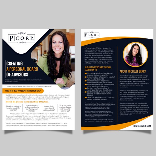 Board design with the title 'Flyer design for pcorp company'