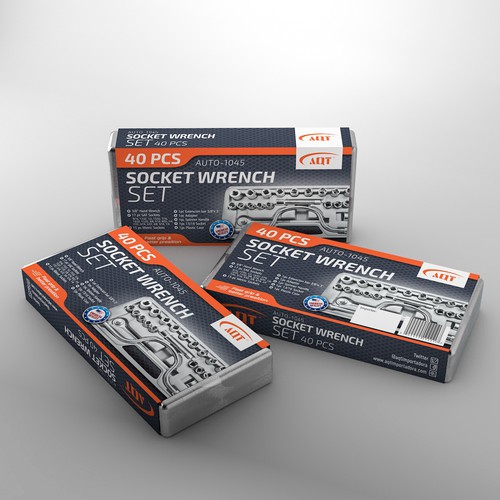 New packaging with the title 'Socket wrench set stunning package design'