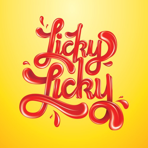 Lettering artwork with the title 'Licky-licky'
