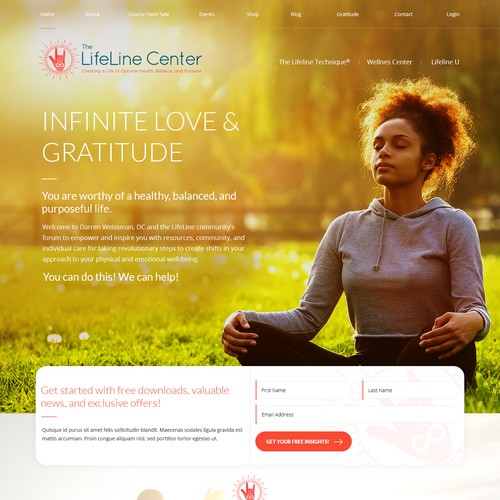 Green website with the title 'The Lifeline Center'
