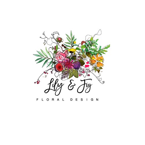 Flower design with the title 'FLoral Vintage logo'