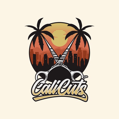 California logo with the title 'CaliCuts Barbershop California'