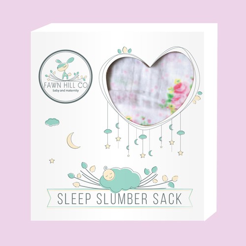 Care packaging with the title 'Packaging for baby sleep sack'