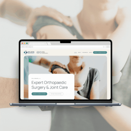 Design with the title 'Wilson Ortho Health Website'