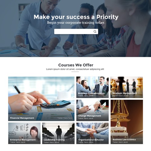 Single page website with the title 'Design for Ivy Center for Management Studies'
