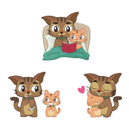 Cartoon character illustration with the title 'Family Habits Stickers'
