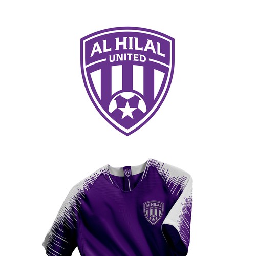 Soccer ball logo with the title 'Al Hilal United Logo'