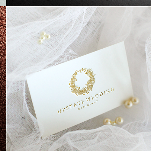 Couple logo with the title 'Upstate Wedding Officiant'