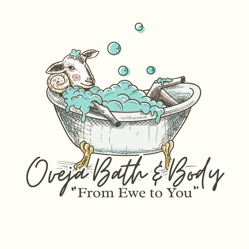 Sheep logo with the title ' logo illustration Of oveja skin care'