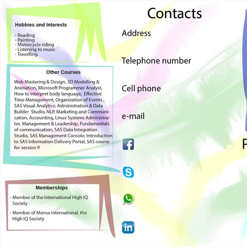 CV design with the title 'CV - Brochure'