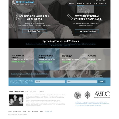 Black website with the title 'Website Redesign for Veterinary Dental Specialist'