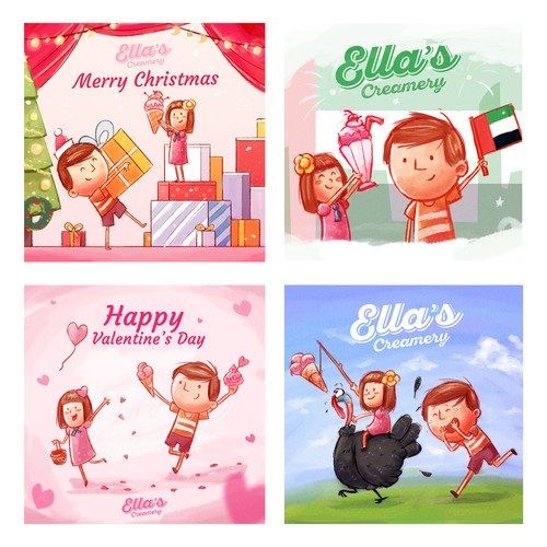 Internet illustration with the title 'Fun Holidays illustrations'