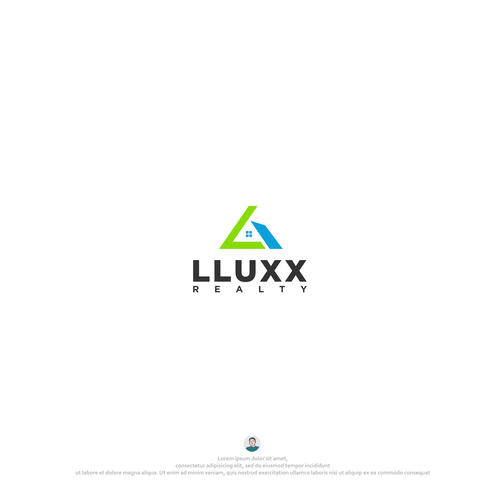 Vacation rental logo with the title 'Lluxx realty Logo Concept'