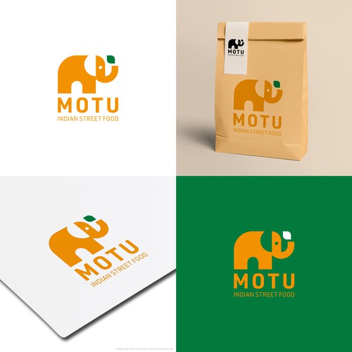 Indian design with the title 'Bold, simple logo for an Indian street food restaurant.'