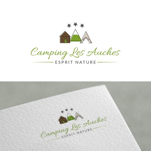 Road trip logo with the title 'Logo concept for a campsite'